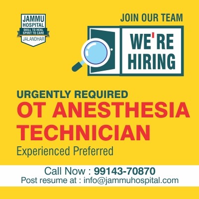 anesthesia technician job in jalandhar